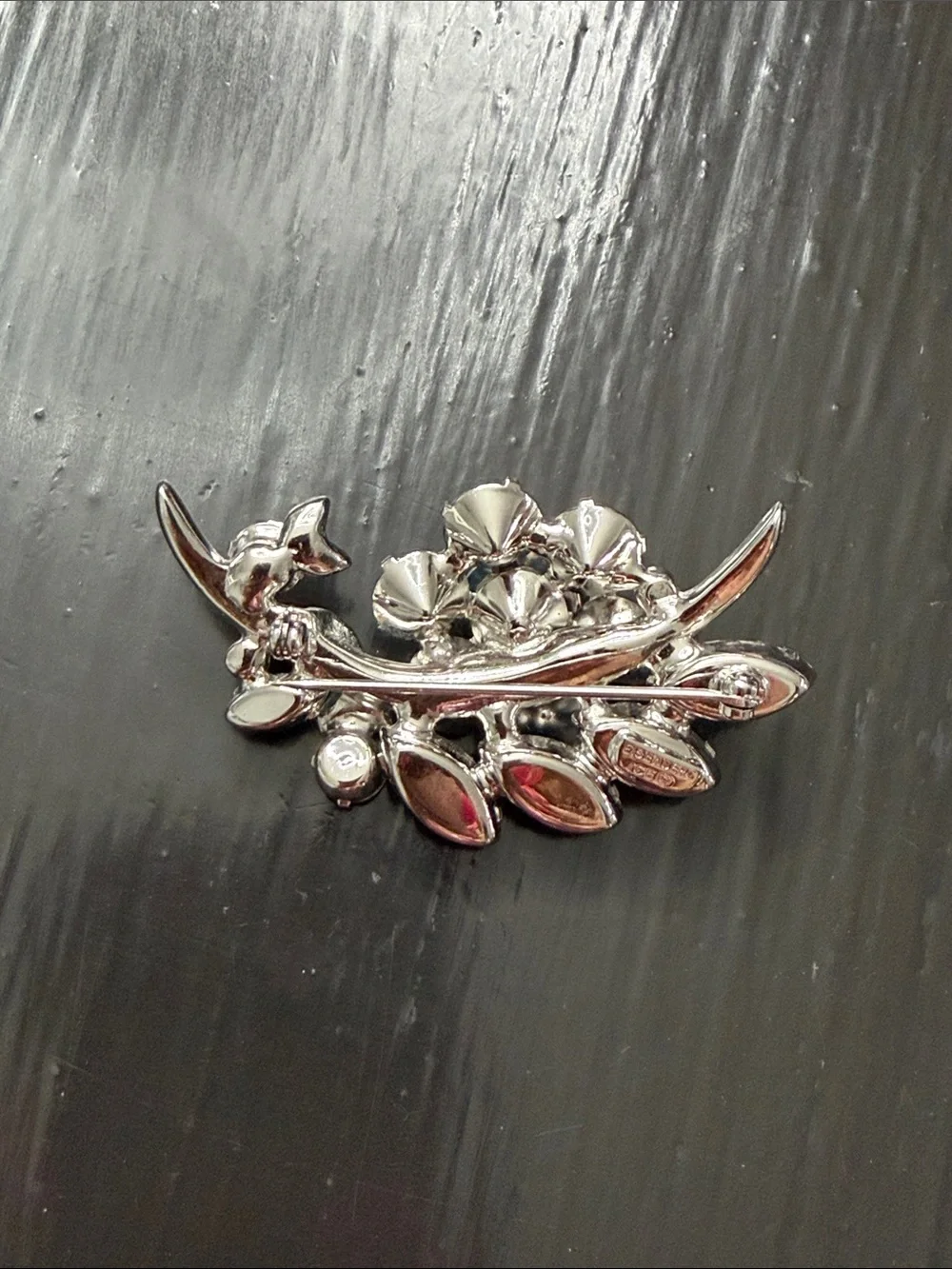 Eisenberg Ice Blue Crystal Floral Brooch